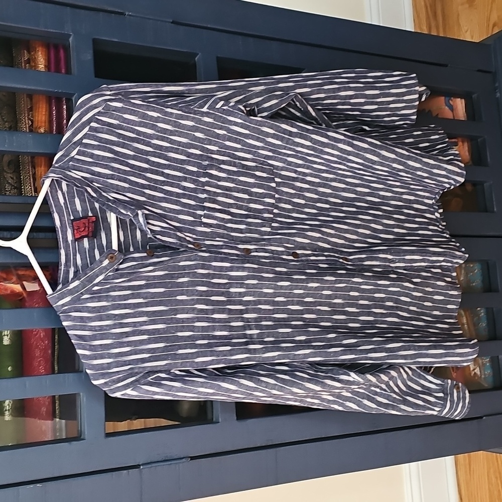 Ikat Grey button-down shirt